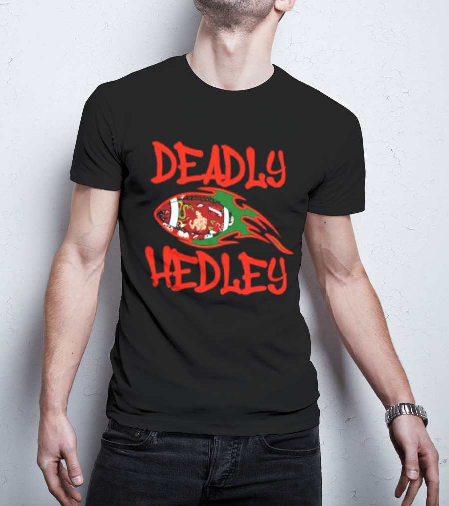 Deadly Hedley Flaming Football T-Shirt