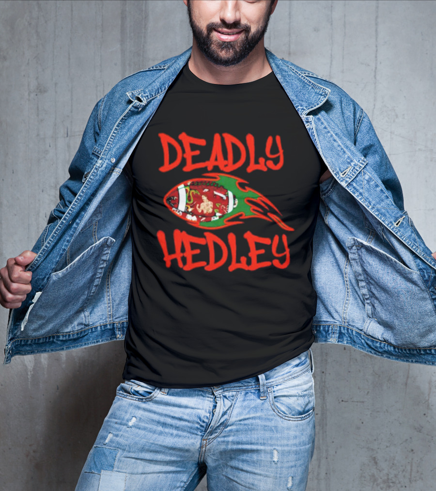Deadly Hedley Flaming Football T-Shirt