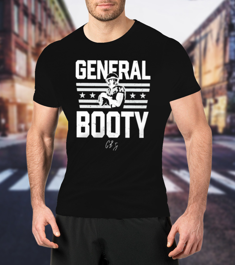 General Booty Oklahoma Football Stars Stripes Quarterback 14 CB Signature T-Shirt