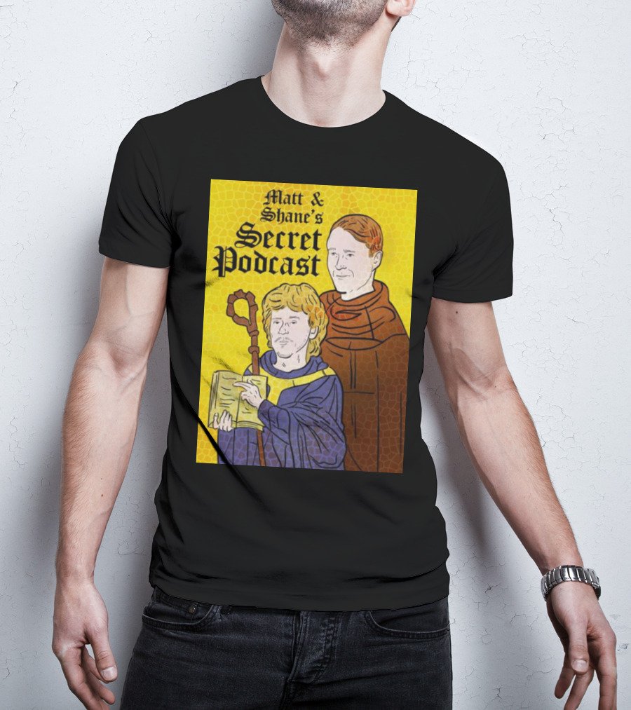 Matt And Shane's Secret Podcast Saintly Figures Mosaic T-Shirt