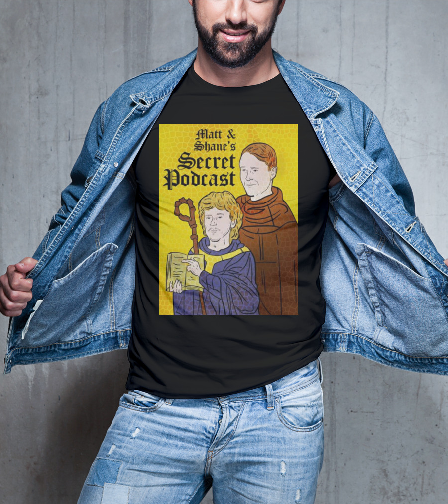 Matt And Shane's Secret Podcast Saintly Figures Mosaic T-Shirt