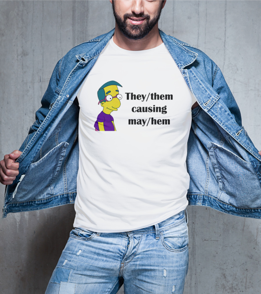 Milhouse Van Houten They/Them Causing Mayhem T-Shirt