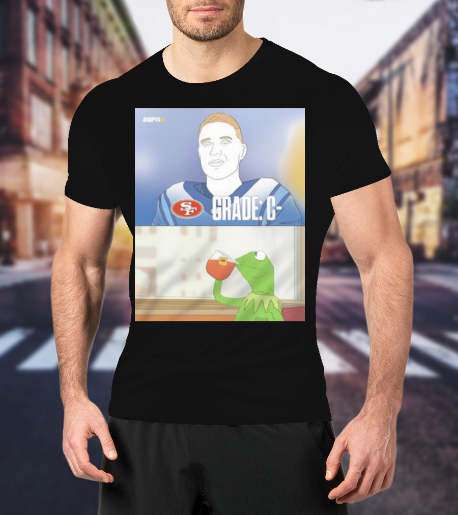 San Francisco 49ers Grade C ESPN Frog Drinking Tea T-Shirt