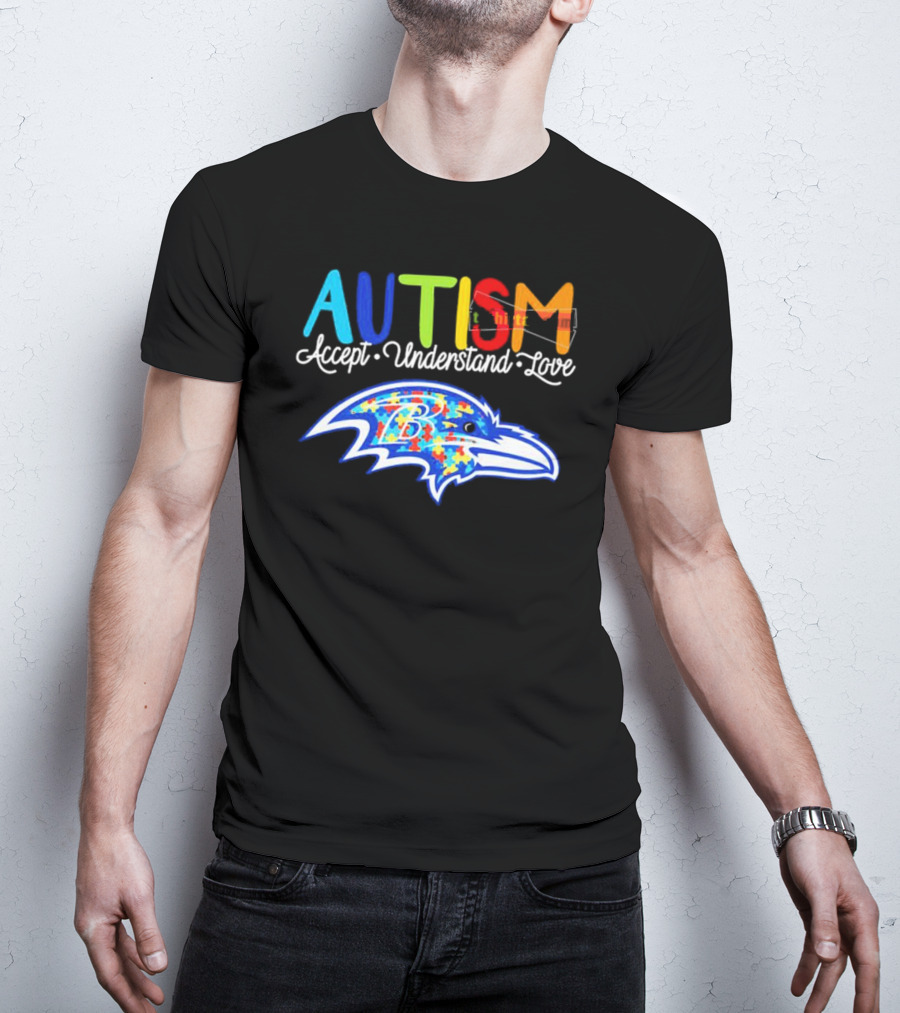 Baltimore Ravens NFL Autism Accept Understand Love Awareness T-Shirt