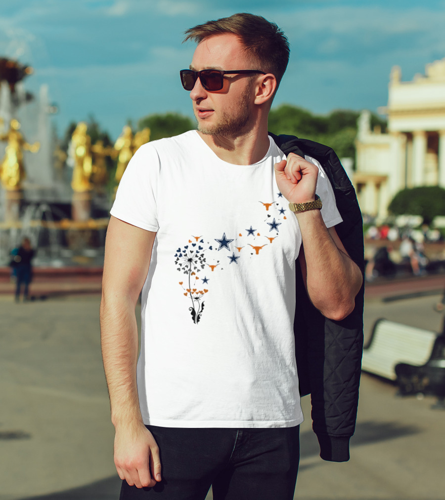 Dandelion Hearts Texas Longhorns Stars Dallas Cowboys T-Shirt