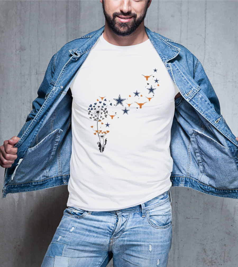 Dandelion Hearts Texas Longhorns Stars Dallas Cowboys T-Shirt