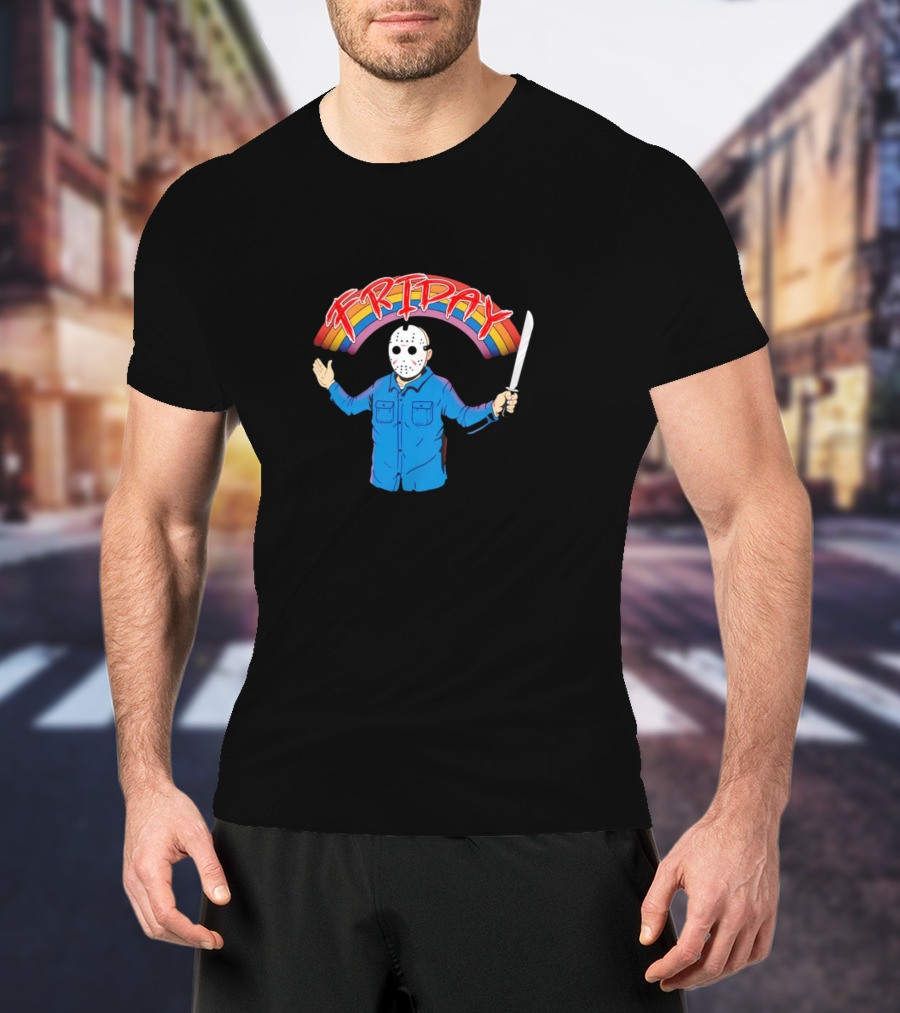 Jason Voorhees Friday Rainbow Halloween Horror T-Shirt