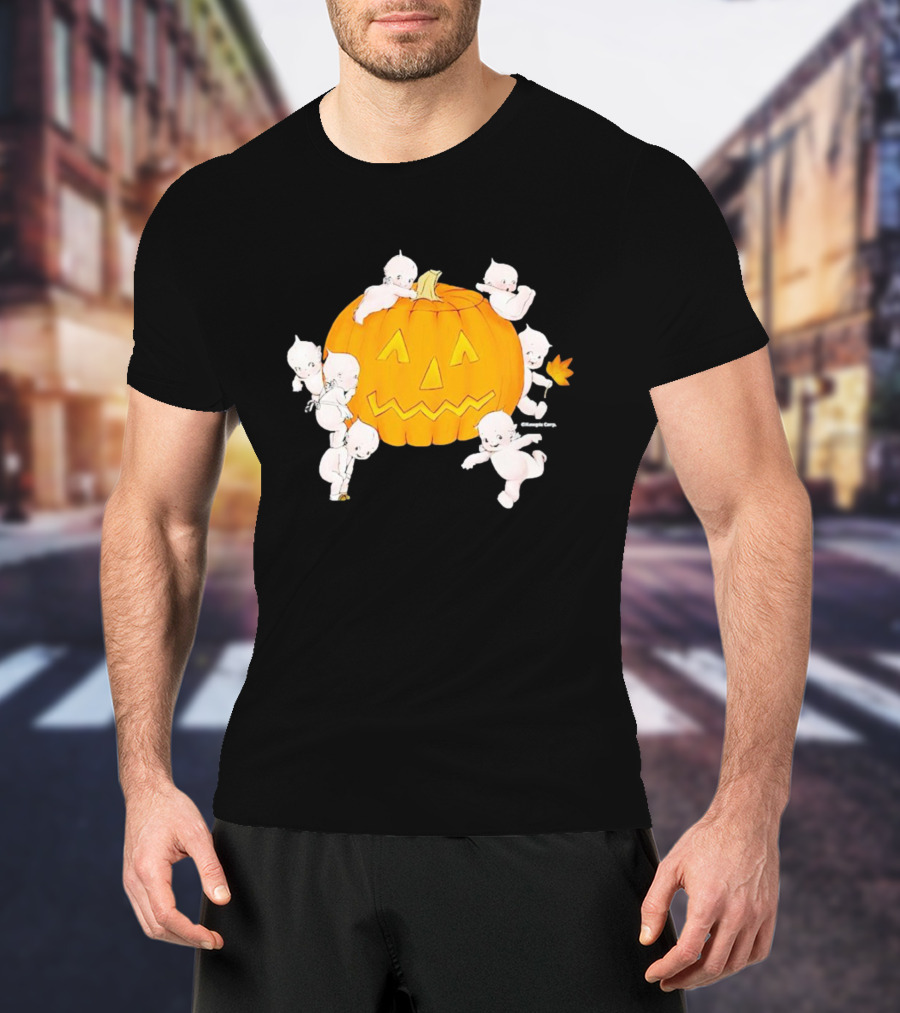Just Peachy Halloween Kewpie Pumpkin Jack-O'-Lantern Playful Spirits T-Shirt