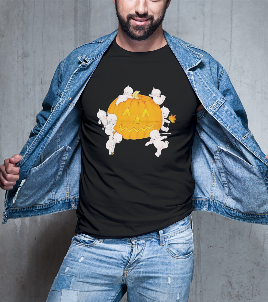 Just Peachy Halloween Kewpie Pumpkin Jack-O'-Lantern Playful Spirits T-Shirt