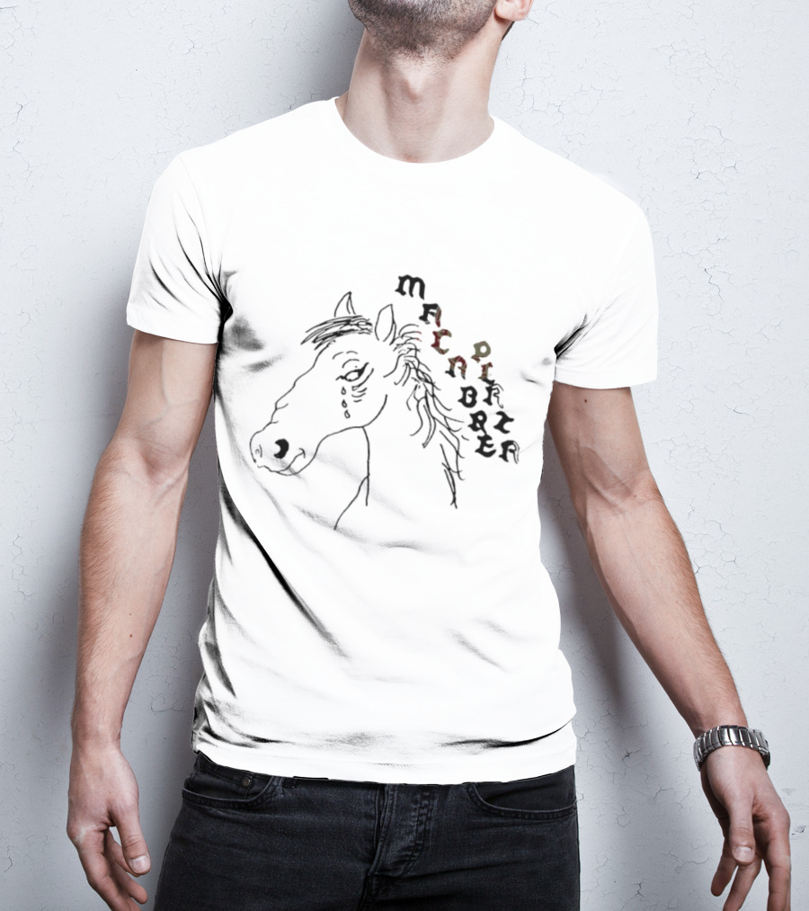 Macabre Plaza Taboo Crying Horse Art With Stylized Letters T-Shirt
