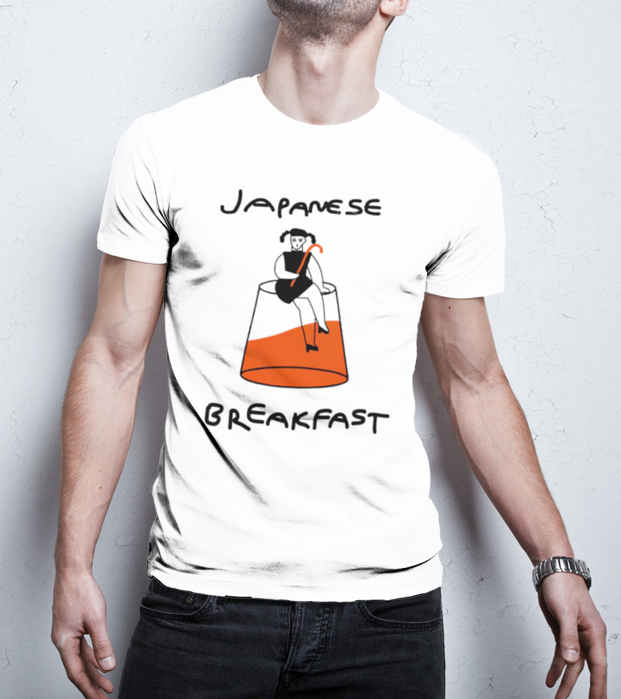 Japanese Breakfast Juice Girl Sitting On Orange Drink T-Shirt