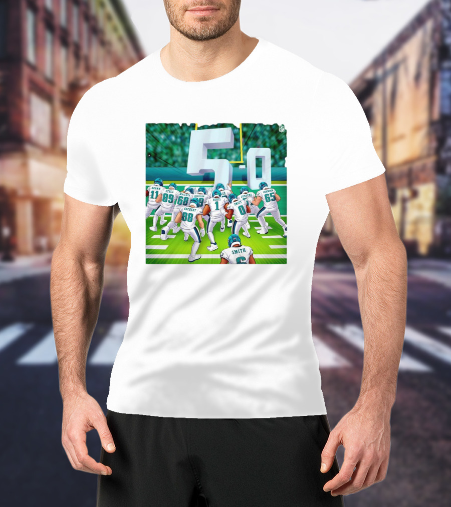 5-0 Brotherly Shove Undefeated Philadelphia Eagles Team Formation T-Shirt