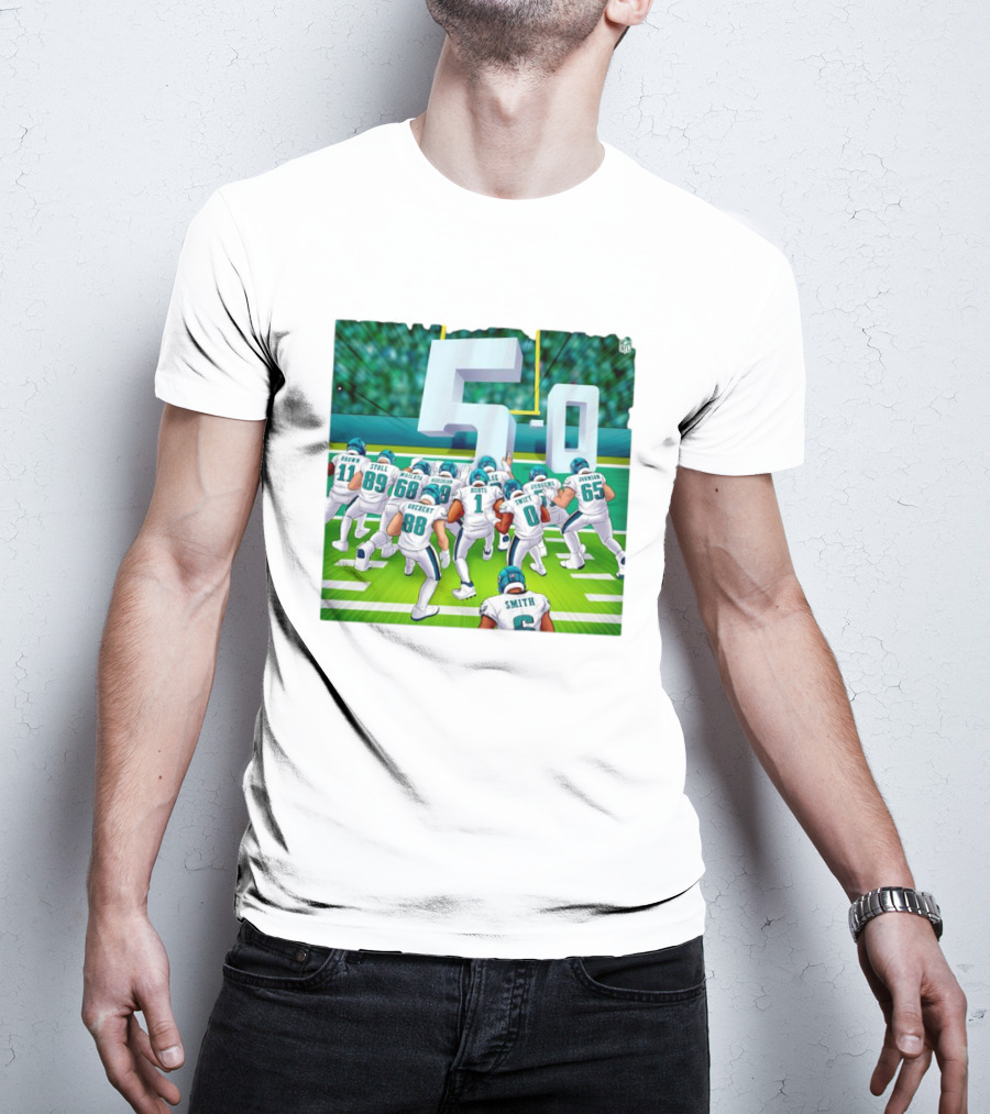 5-0 Brotherly Shove Undefeated Philadelphia Eagles Team Formation T-Shirt