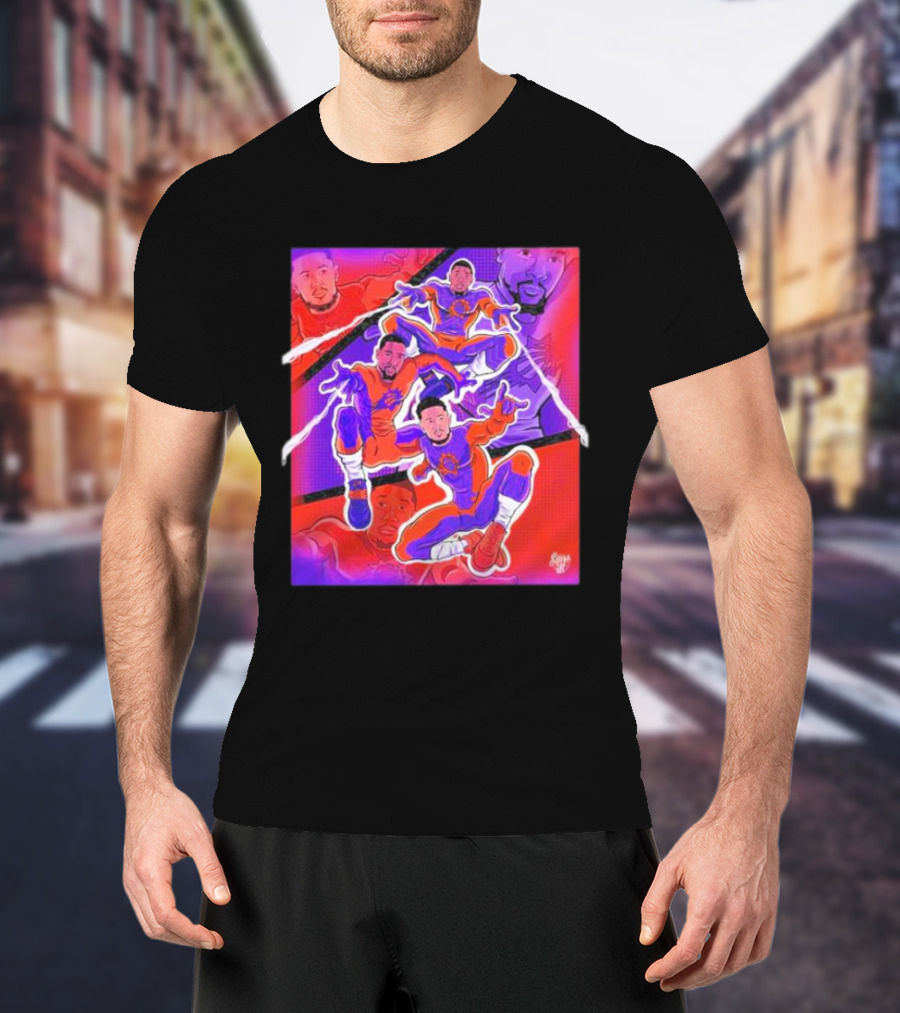 Phoenix Suns Spider Man With Great Power Comes Great Responsibility NBA Basketball Team Crossover T-Shirt