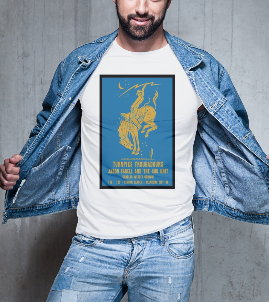 Turnpike Troubadours Jason Isbell And The 400 Unit Charles Wesley Godwin January 19th-20th Paycom Center Oklahoma City T-Shirt