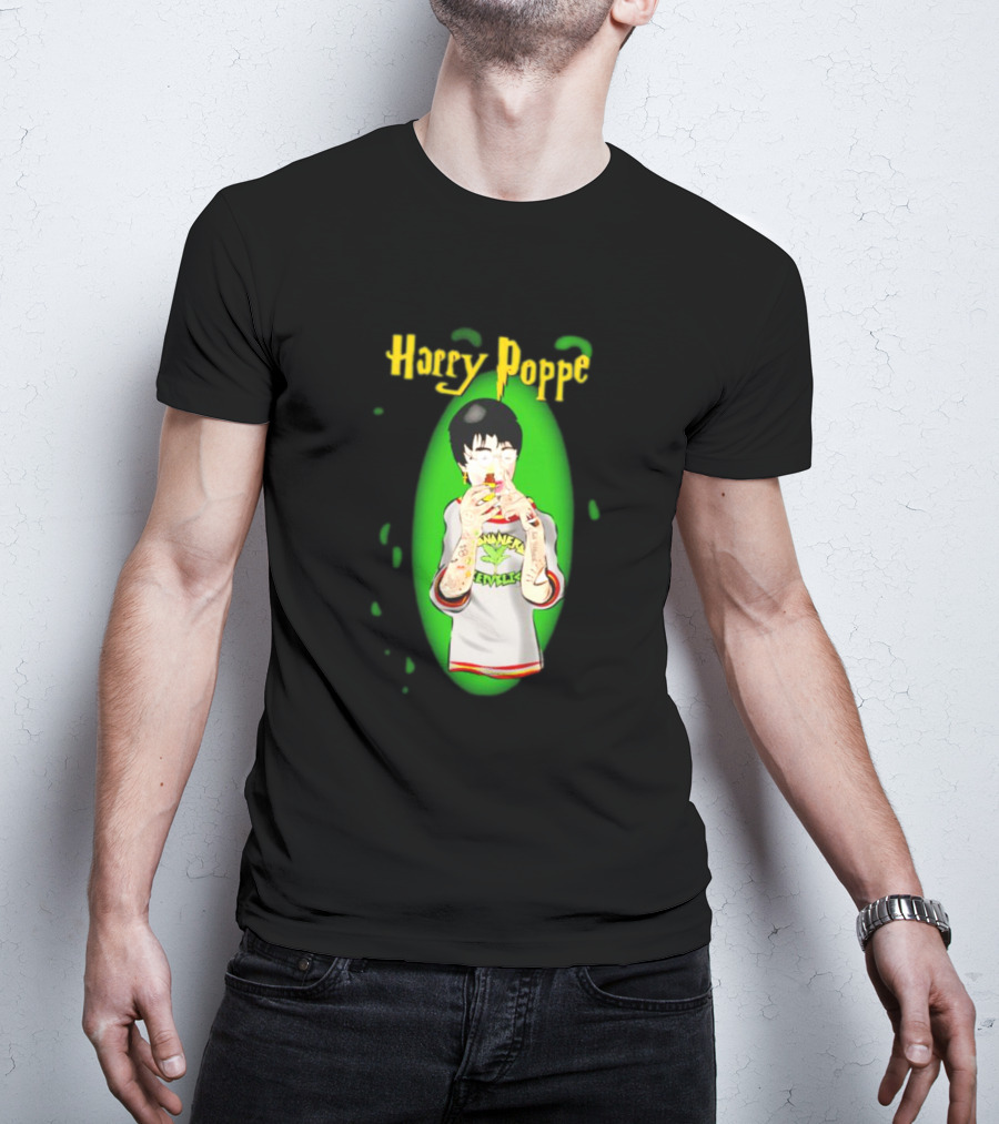 Harry Poppe Marijuana Dude With Tattoo Sleeves Smoking Weed T-Shirt