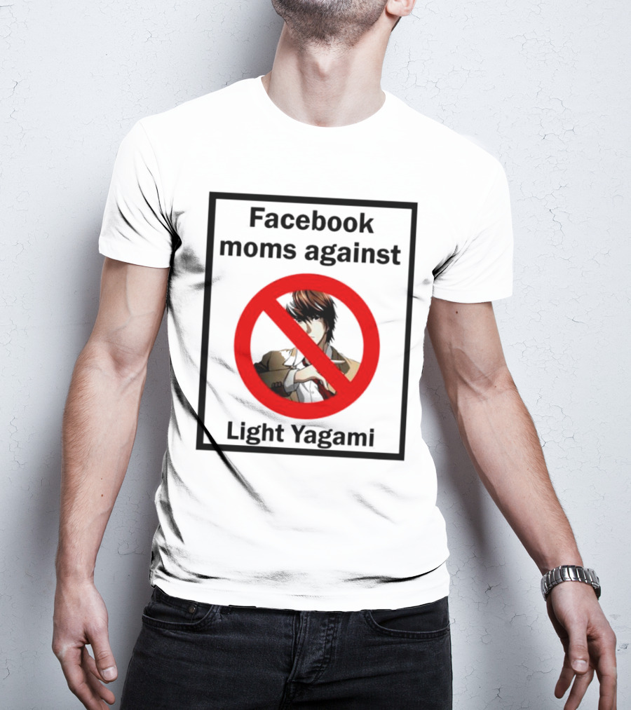 Facebook Moms Against Light Yagami Red No Symbol Anime Character T-Shirt