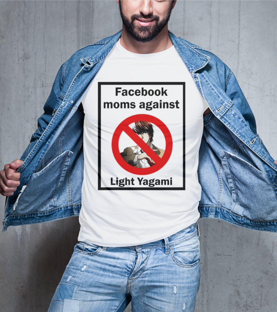 Facebook Moms Against Light Yagami Red No Symbol Anime Character T-Shirt