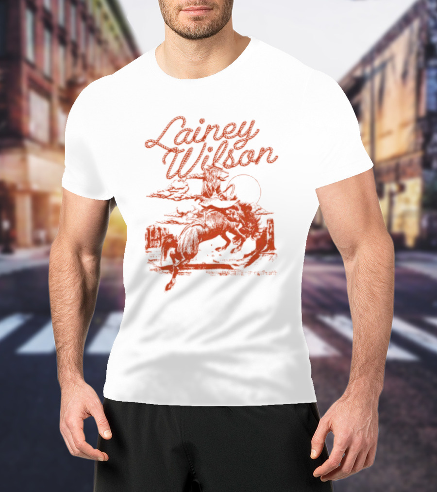 Lainey Wilson Rodeo Western Horseback Riding Scene T-Shirt