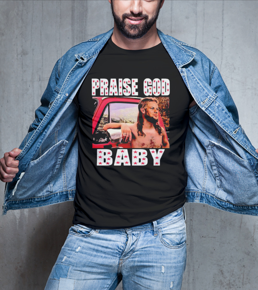 Theo Von Praise God Baby Red Truck Star T-Shirt