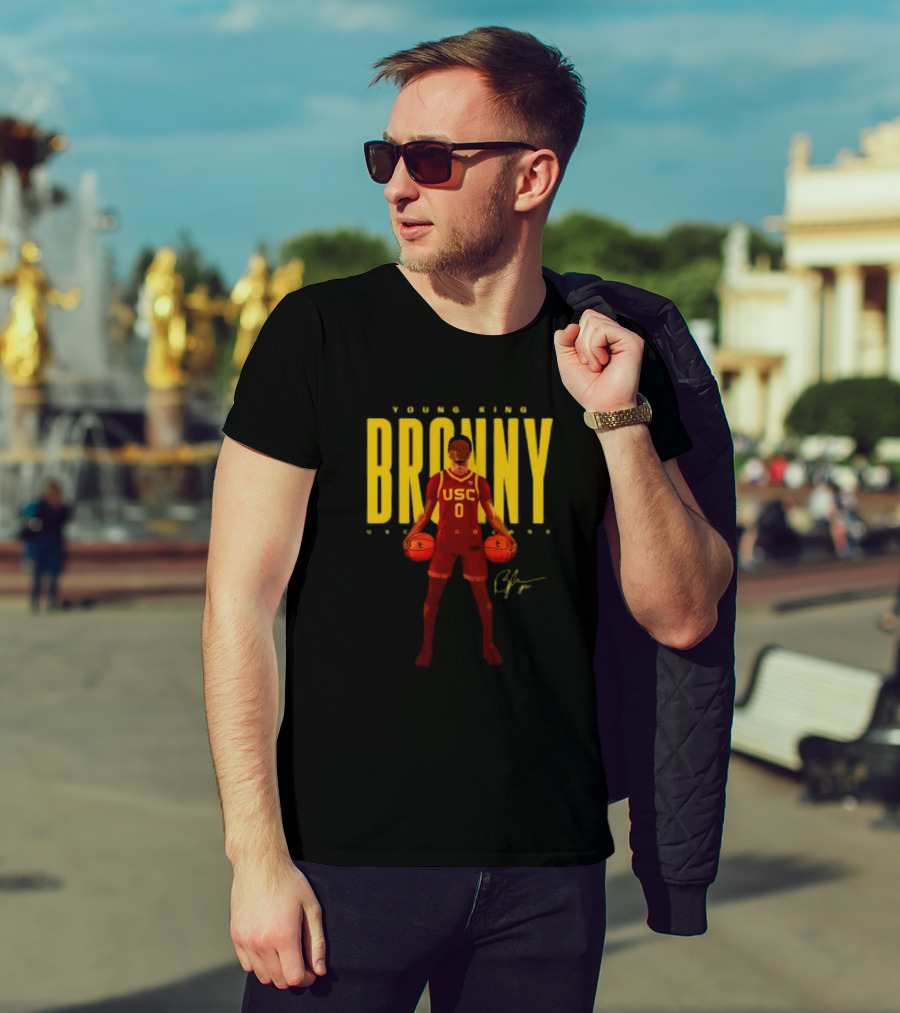 Young King Bronny USC Trojans 0 Signature T-Shirt