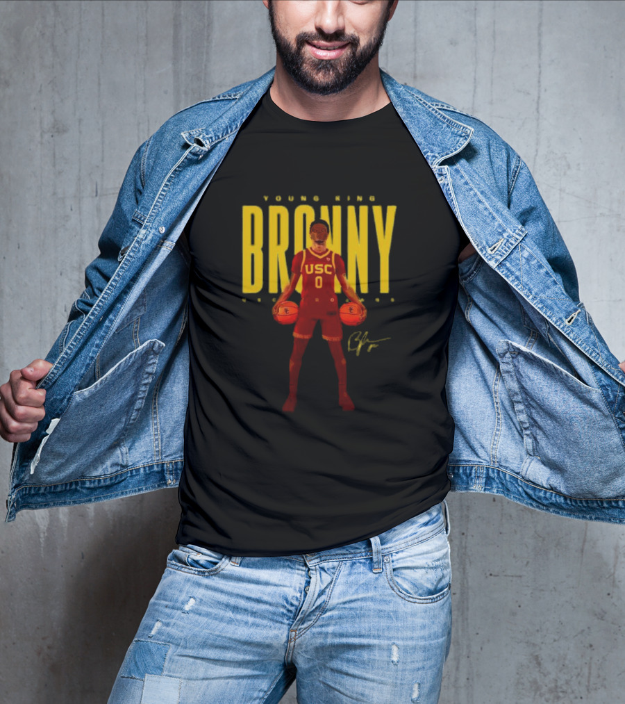 Young King Bronny USC Trojans 0 Signature T-Shirt