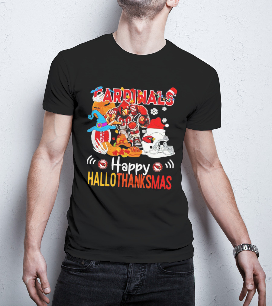 Cardinals Mascot 88 Happy Hallothanksmas Arizona T-Shirt