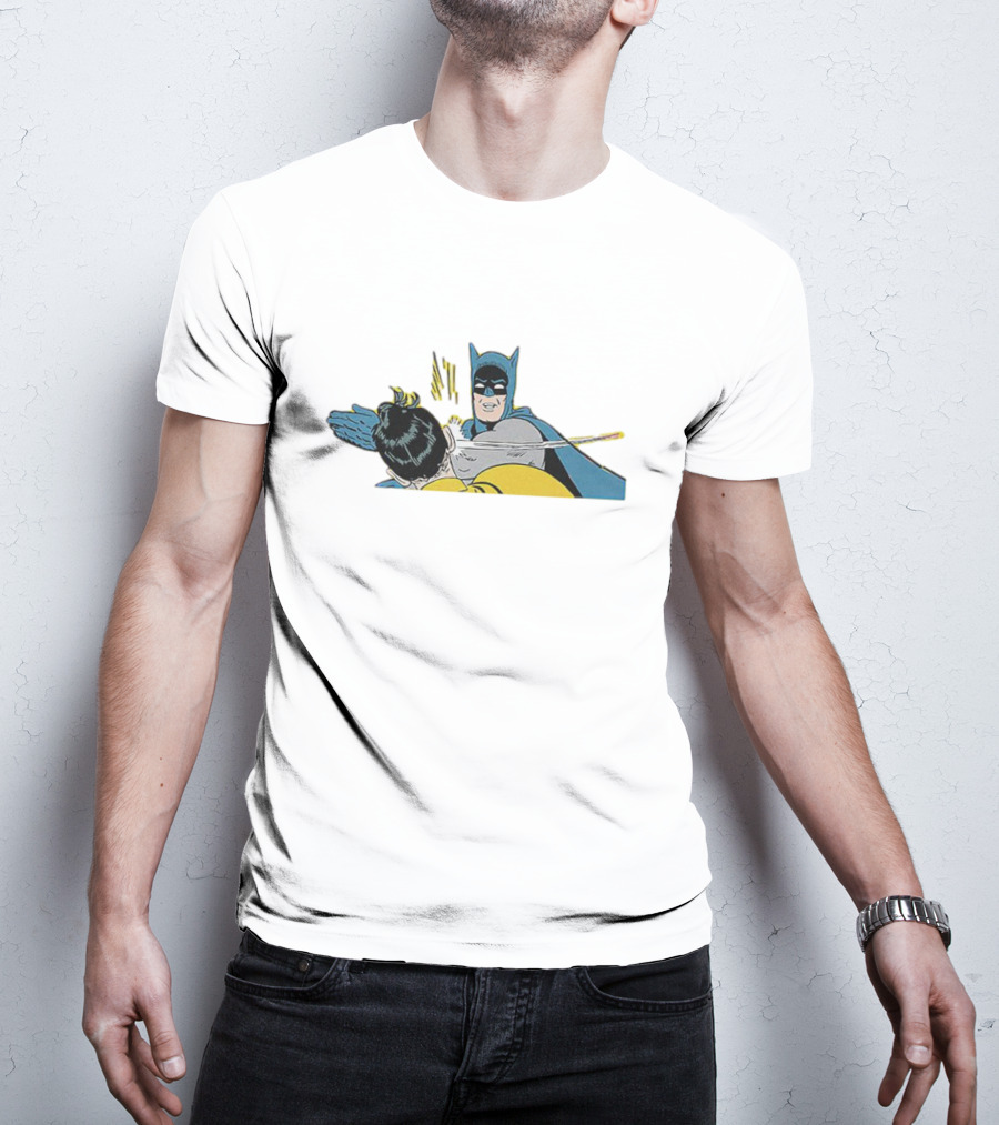 Batman Slapping Robin Comic Classic Meme Panel T-Shirt