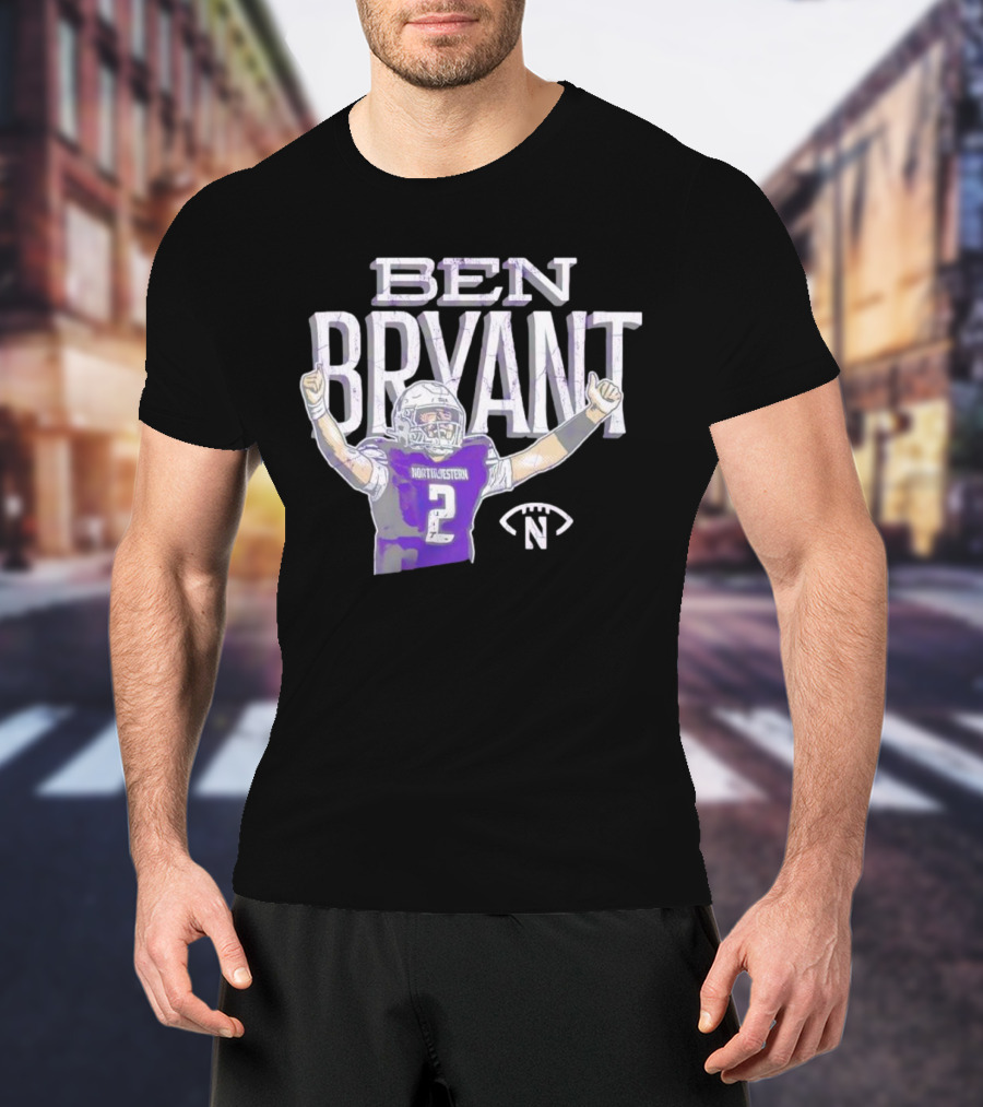 Ben Bryant Northwestern Football Player Number 2 Victory Pose T-Shirt