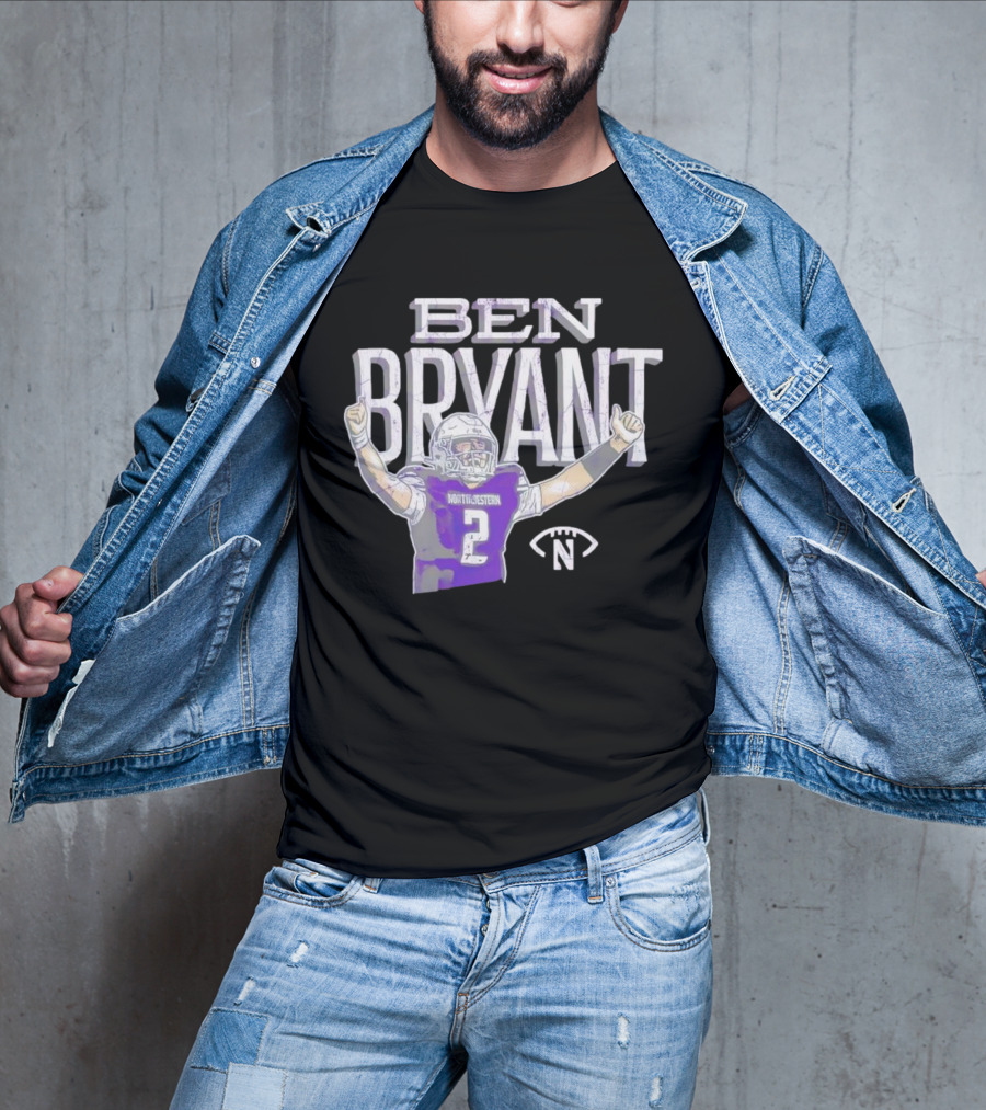 Ben Bryant Northwestern Football Player Number 2 Victory Pose T-Shirt