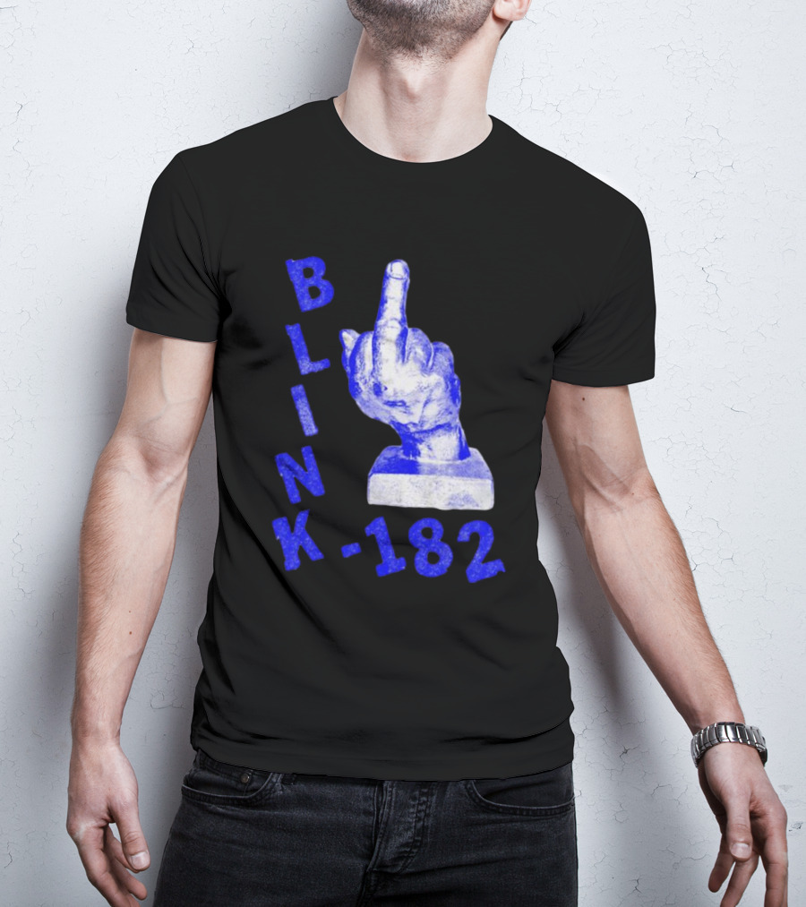 BLINK 182 Middle Finger Statue Gesture T-Shirt