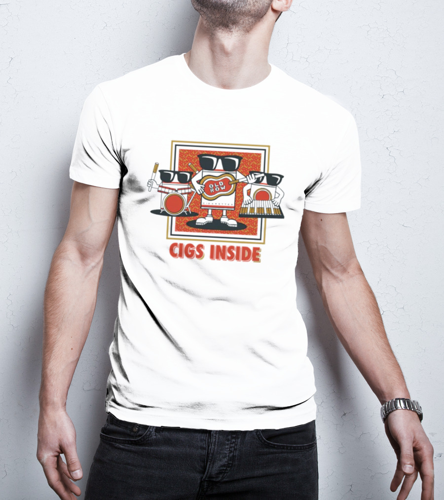 Cigs Inside Guitar Band With Sunglasses And Instruments T-Shirt