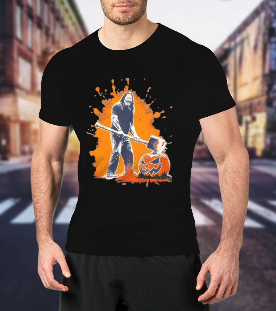 Danny Trejo Hammer Pumpkin Smashing Halloween Bash Iconic T-Shirt