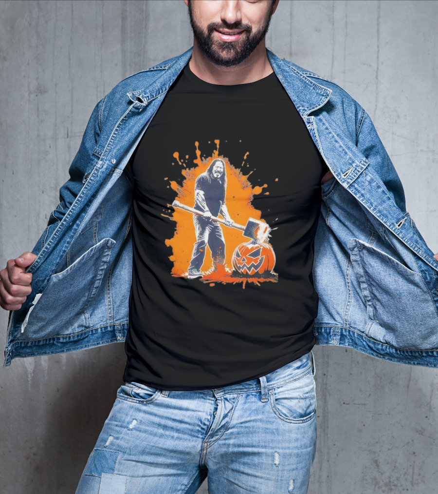 Danny Trejo Hammer Pumpkin Smashing Halloween Bash Iconic T-Shirt