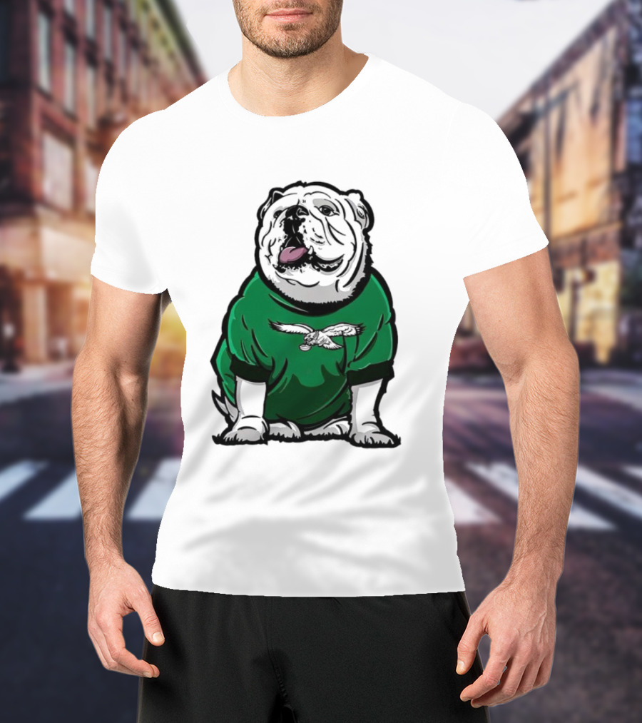 Dawg In Philadelphia Eagles Green Mascot Shirt With Bulldog And Eagle T-Shirt