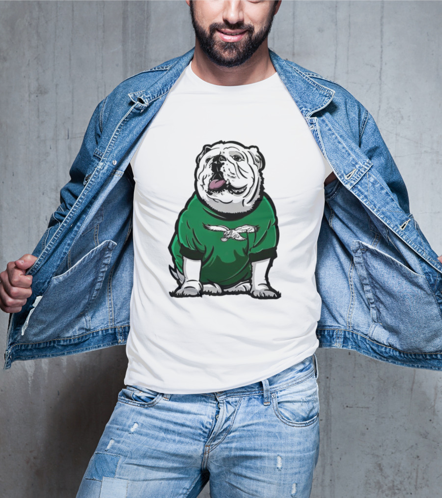 Dawg In Philadelphia Eagles Green Mascot Shirt With Bulldog And Eagle T-Shirt