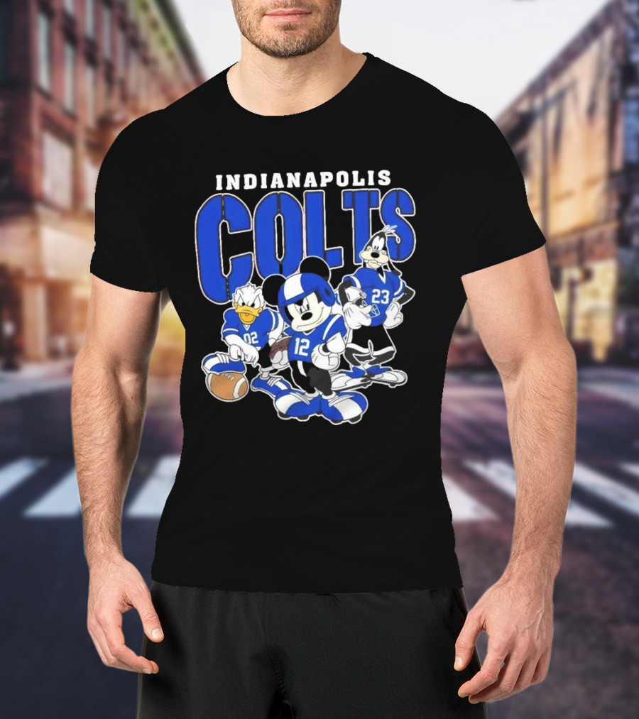 Indianapolis Colts Disney Mickey Donald Duck Goofy Football Team T-Shirt