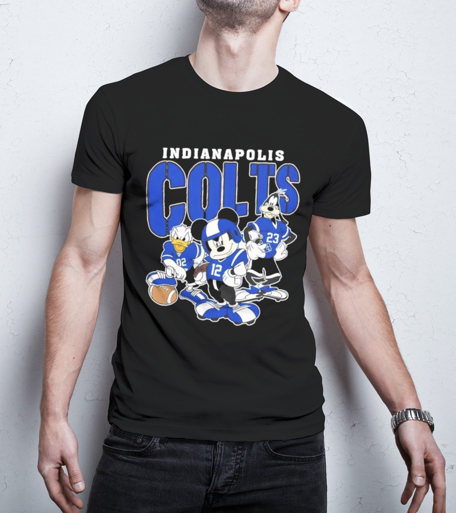 Indianapolis Colts Disney Mickey Donald Duck Goofy Football Team T-Shirt