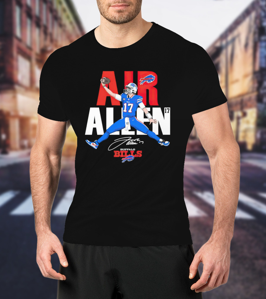 Josh Allen Air Buffalo Bills 17 Signature Football T-Shirt