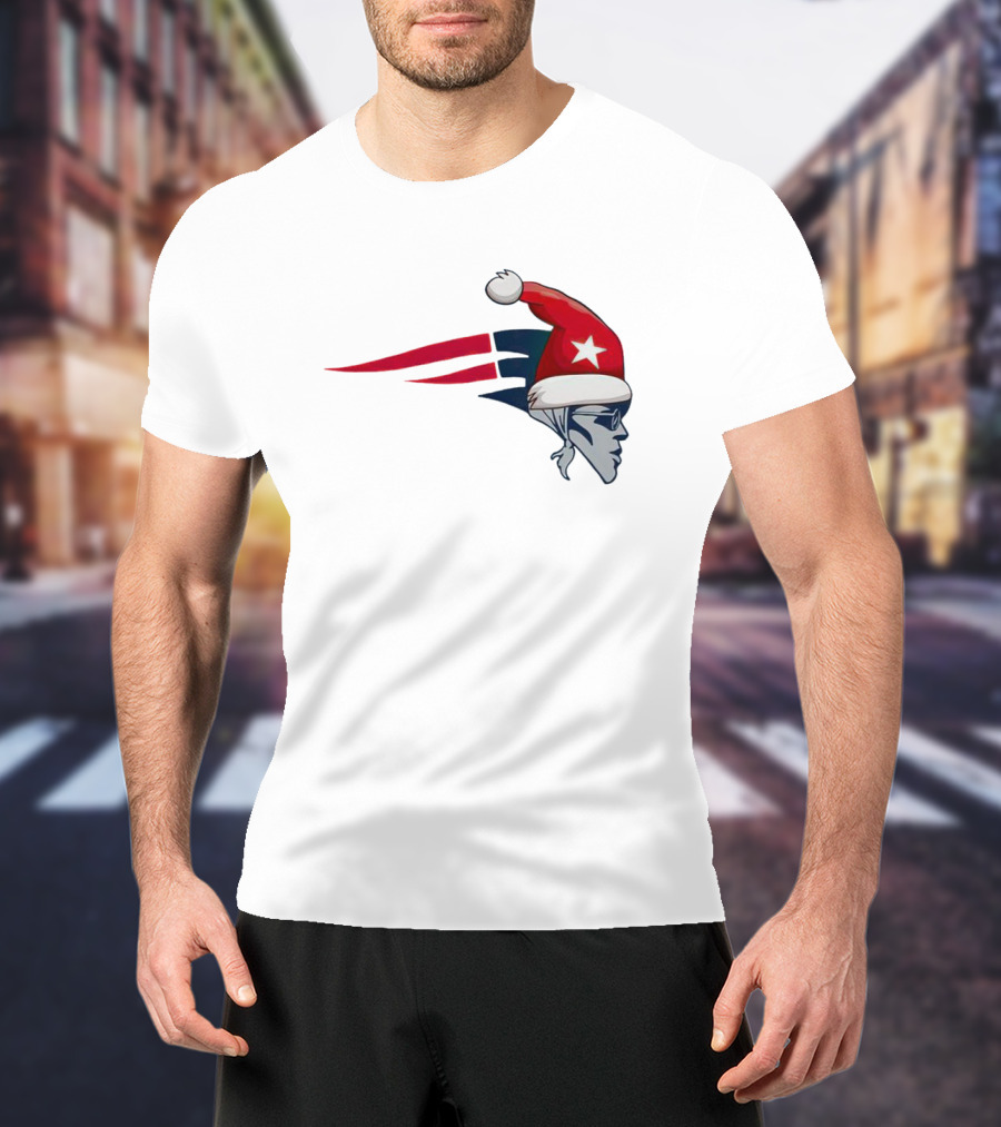 New England Patriots Christmas Santa Hat T-Shirt