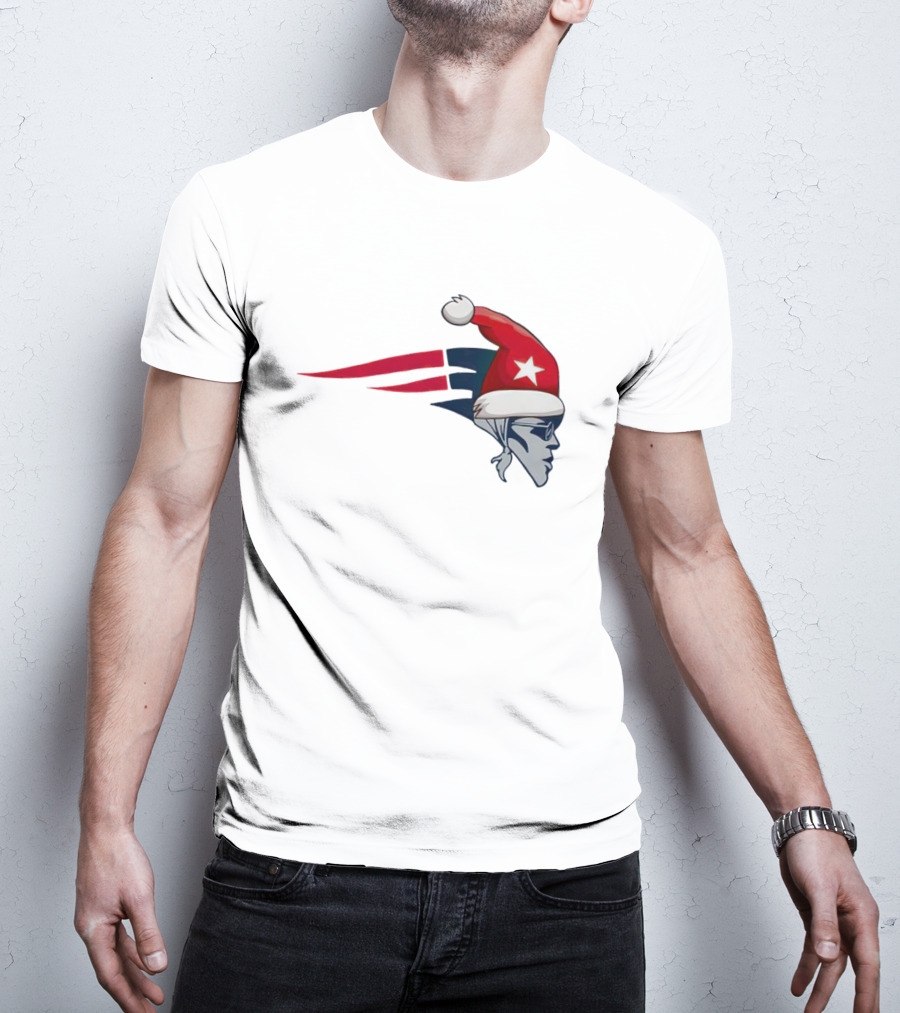 New England Patriots Christmas Santa Hat T-Shirt