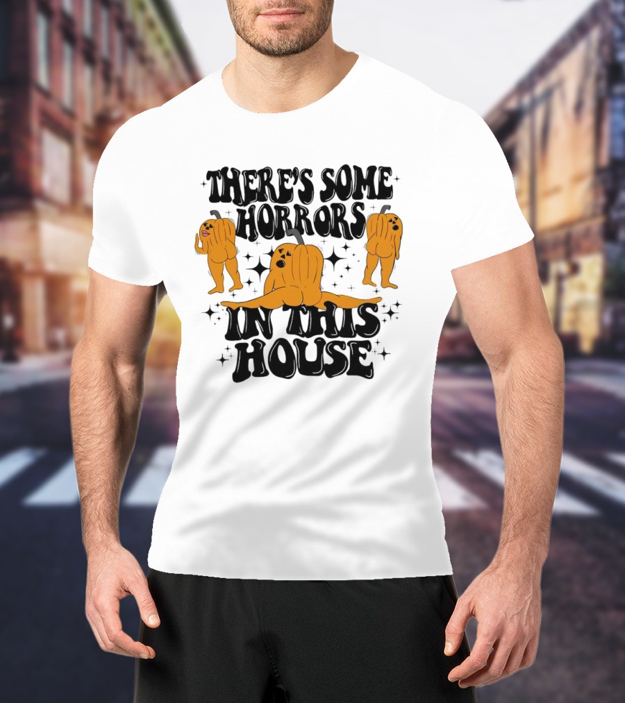 There’s Some Horrors In This House Pumpkin Characters T-Shirt