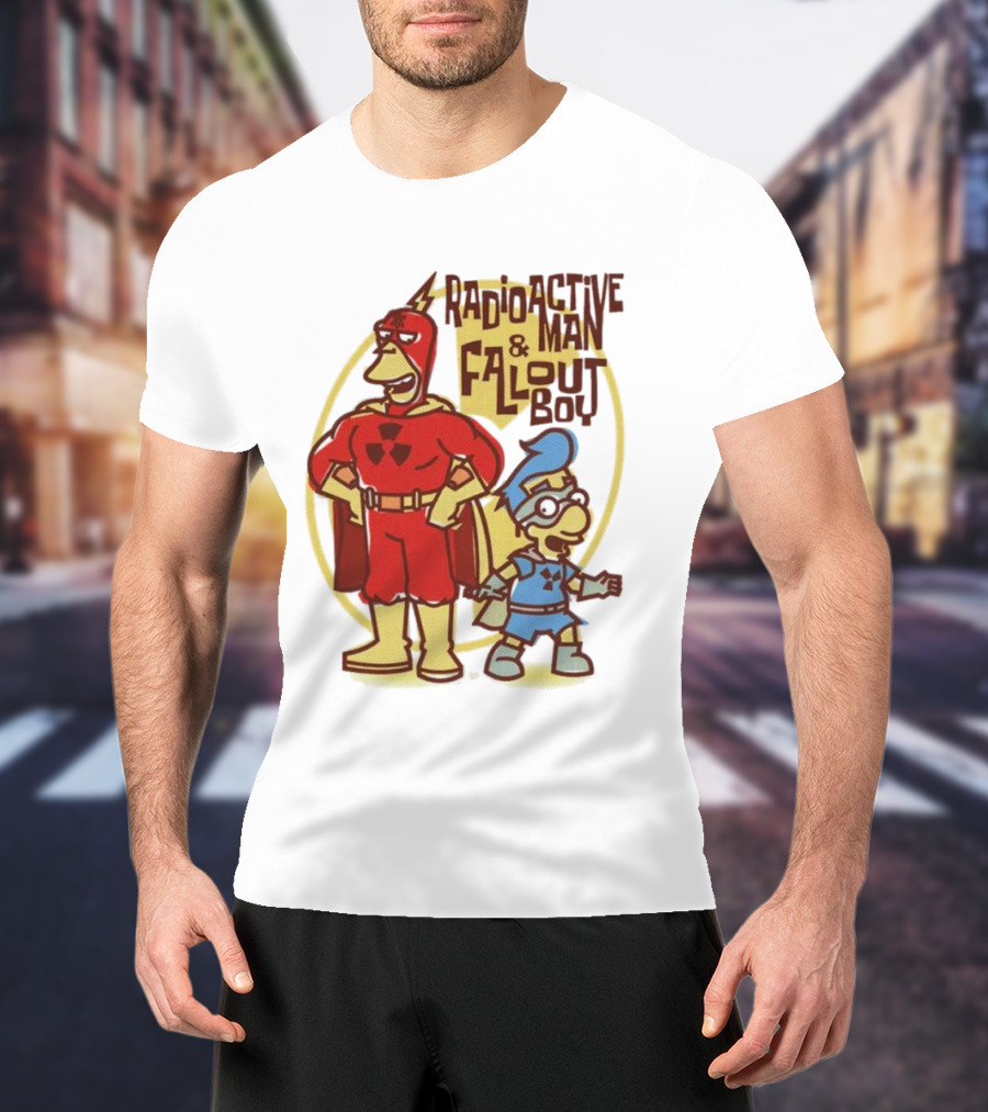 Radioactive Man And Fallout Boy Comic Duo Heroic Power T-Shirt