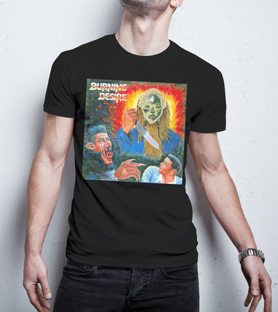 Burning Desire Album Cover Art Mask Knife Creature Mike T-Shirt