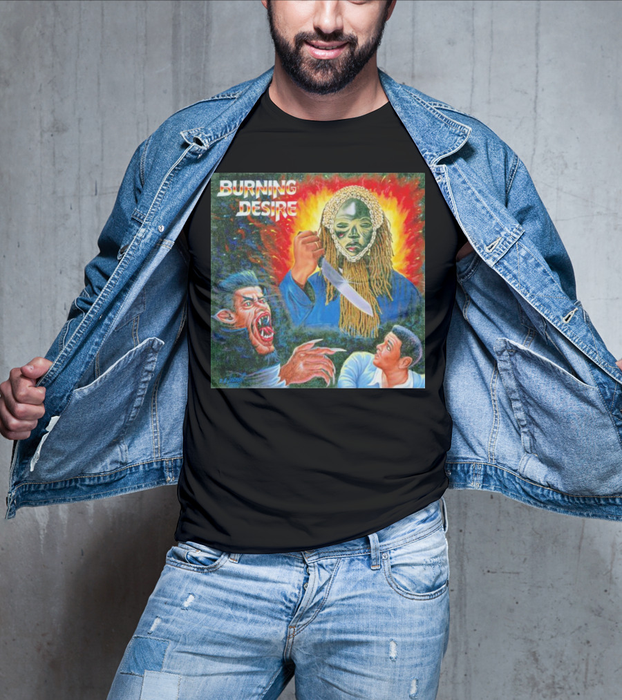Burning Desire Album Cover Art Mask Knife Creature Mike T-Shirt