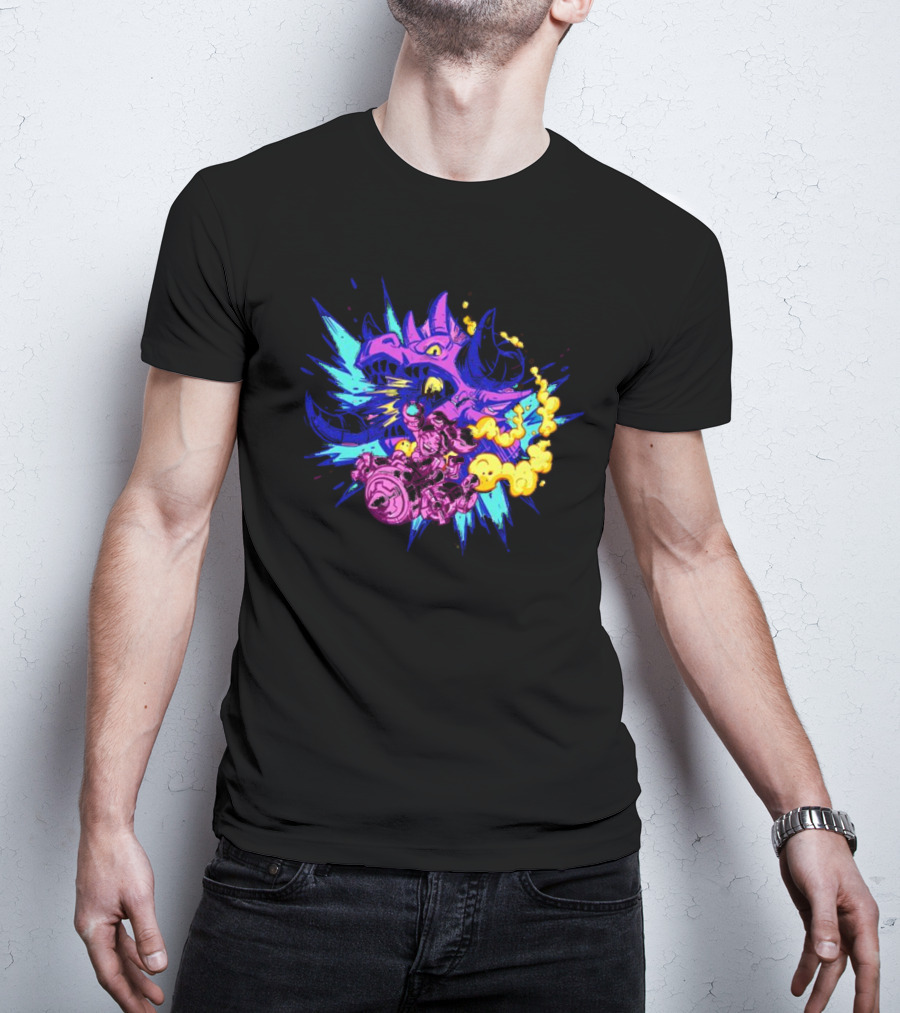 Blizzard Gear Warcraft Rumble Vibrant Dragon Mech Battle Explosion T-Shirt