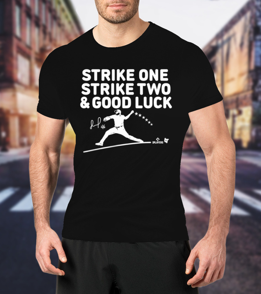 Jose Alvarado Strike One Strike Two And Good Luck Signature Pitcher Silhouette 46 T-Shirt