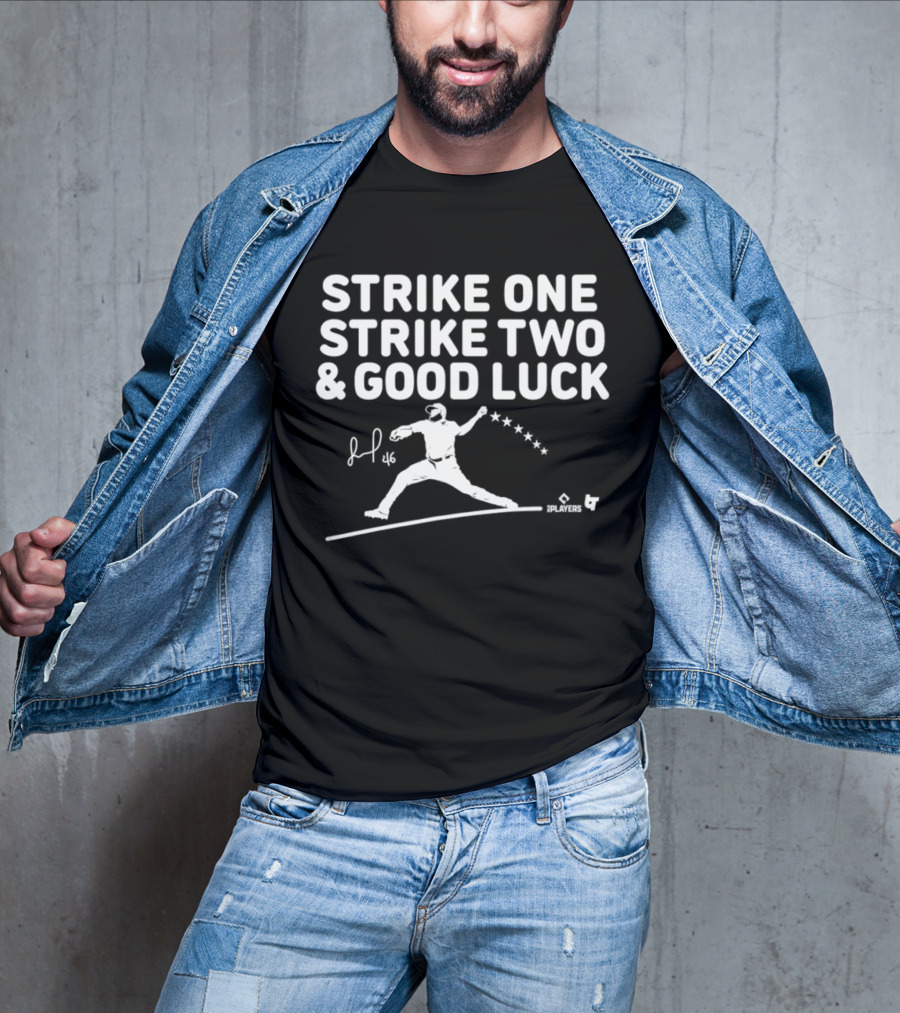 Jose Alvarado Strike One Strike Two And Good Luck Signature Pitcher Silhouette 46 T-Shirt