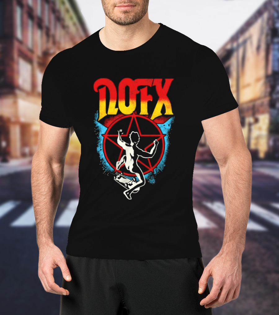 NOFX Skateboarding Pentagram Kickflip T-Shirt