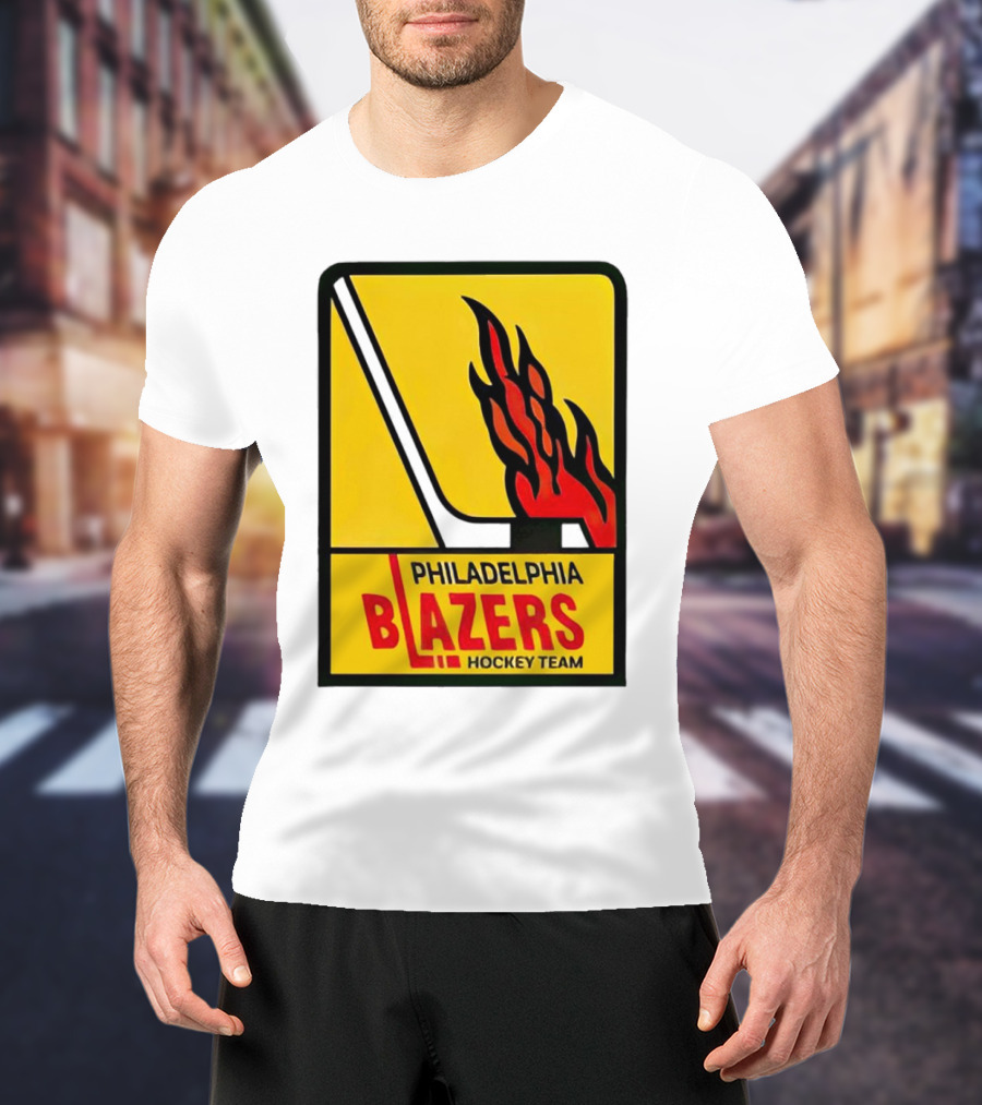 Philadelphia Blazers WHA Flames Hockey Team Vintage T-Shirt